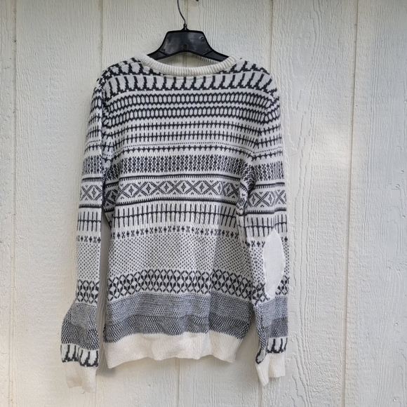 divided H & M printed wool blend pull over grandpa sweater size medium - Picture 2 of 4